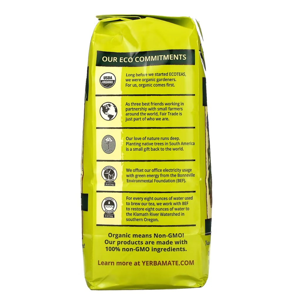 EcoTeas, Yerba Mate Pure Leaf Loose Tea, Unsmoked, Green Energy, 16 oz ...
