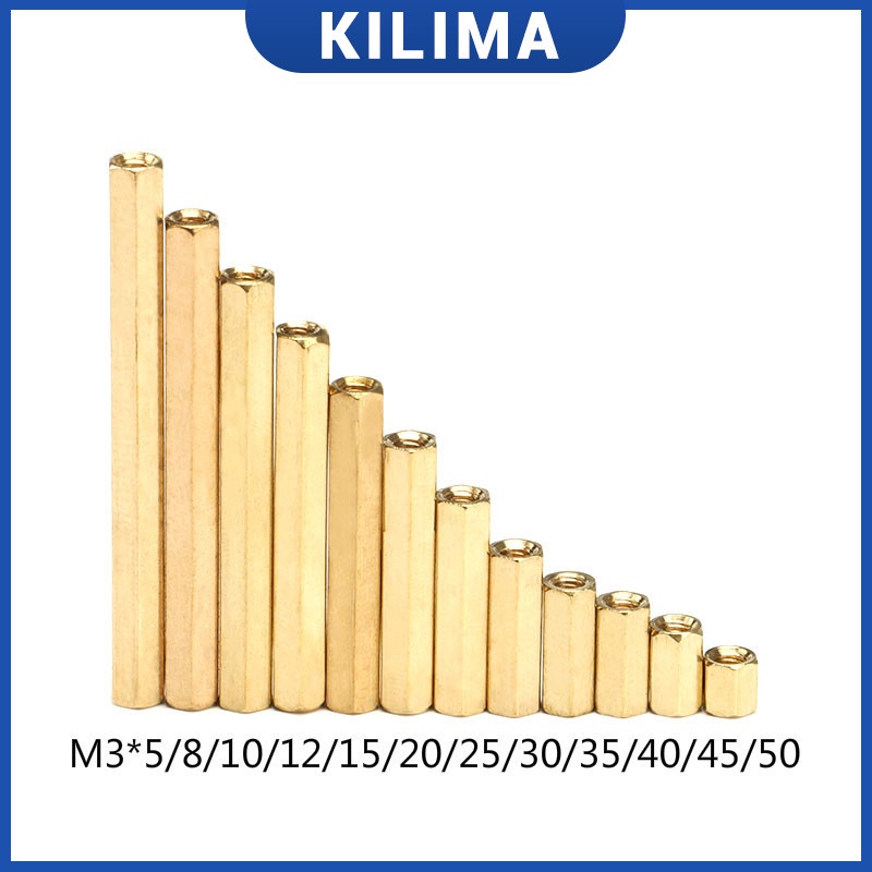 10PCS M3 Hex Screw M3 Female Hexagonal Brass PCB Standoffs Spacers