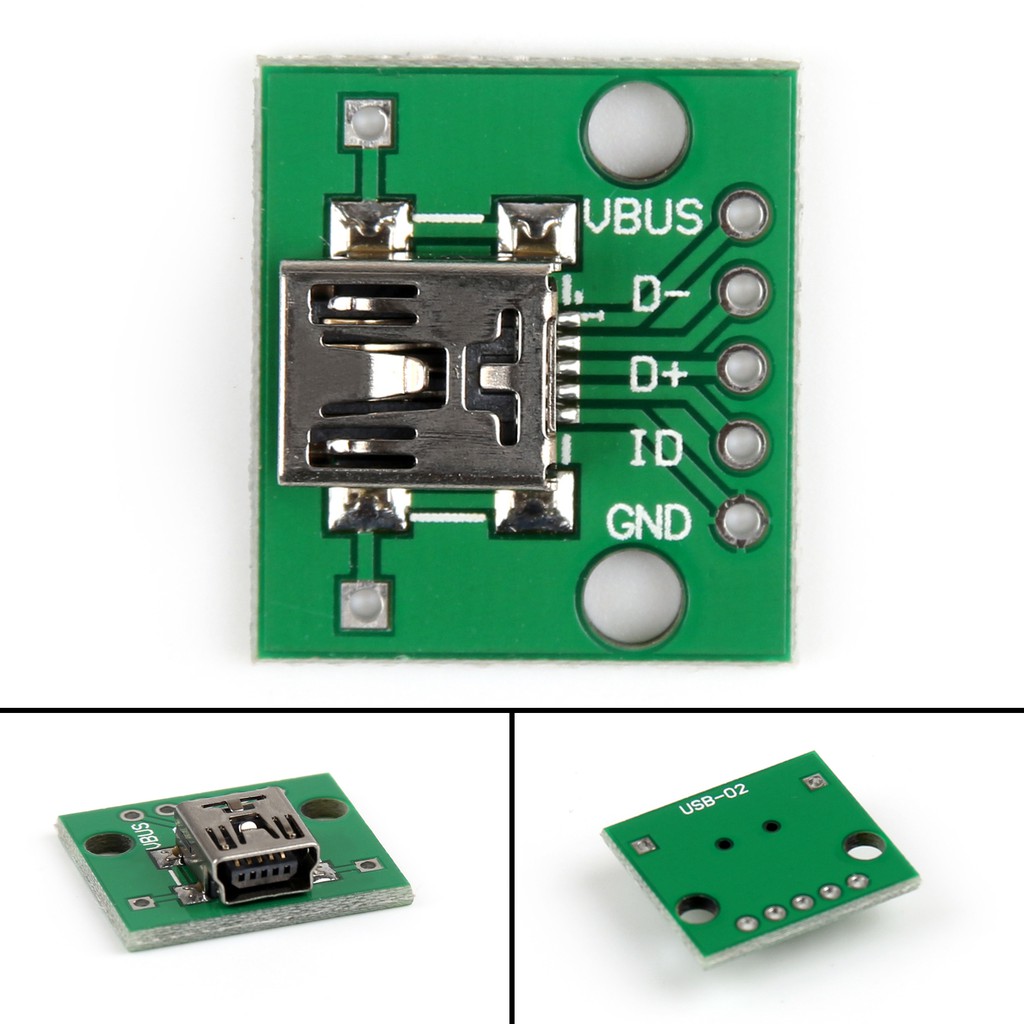 Mini USB to DIP Adapter Converter Pitch 2.54mm PCB Board 5 Pin Adapter ...