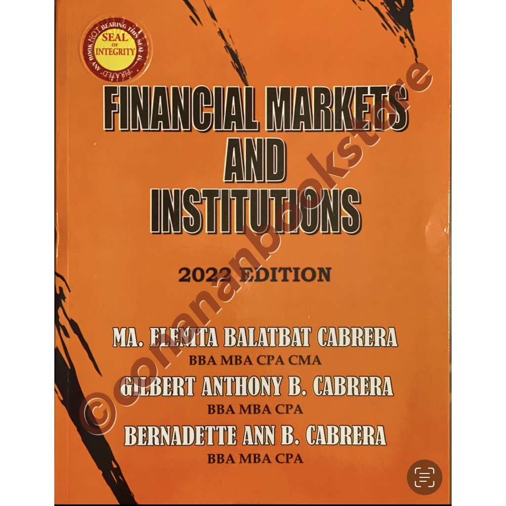 Financial Markets & Institutions 2022 By Ma. Elenita Cabrera | Shopee ...