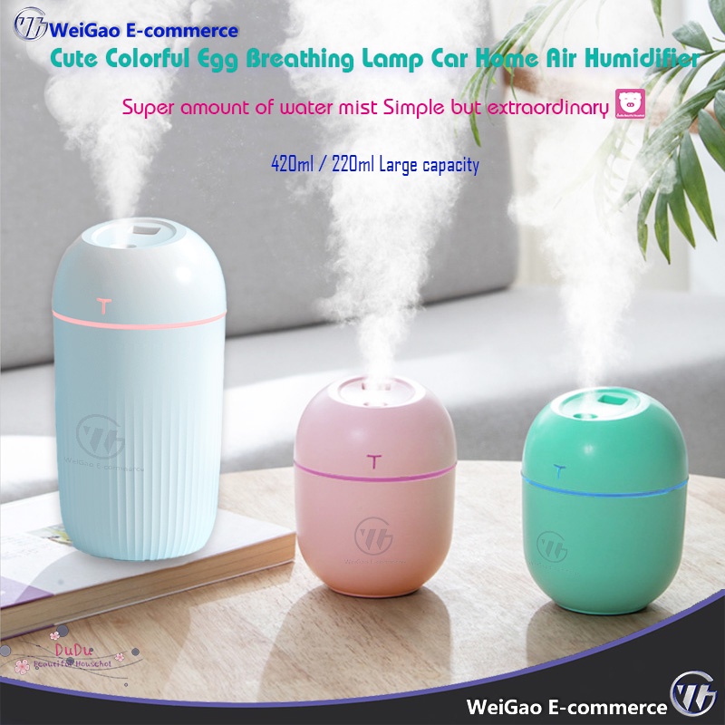 Cute Colorful Egg Breathing Lamp Car Home Ultrasonic Air