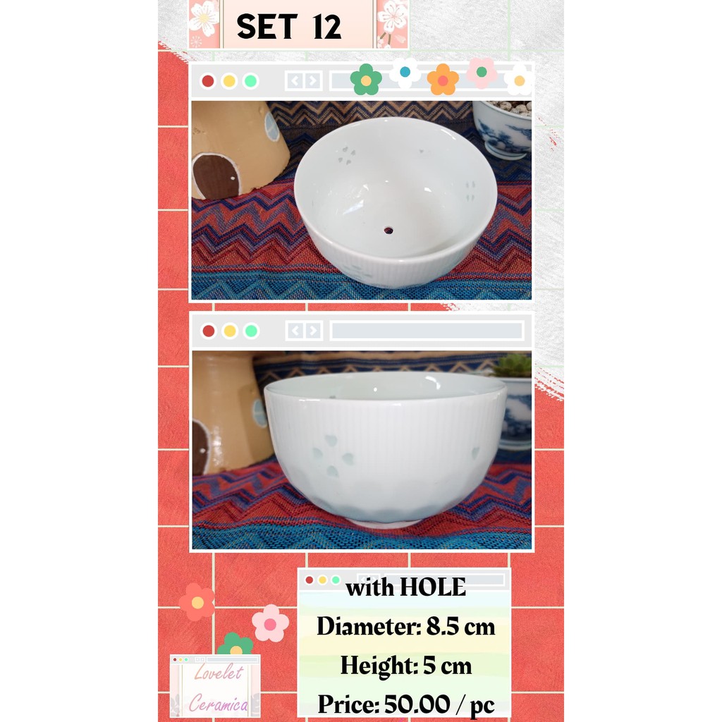 Ceramic Pot Set 12 With Hole Shopee Philippines