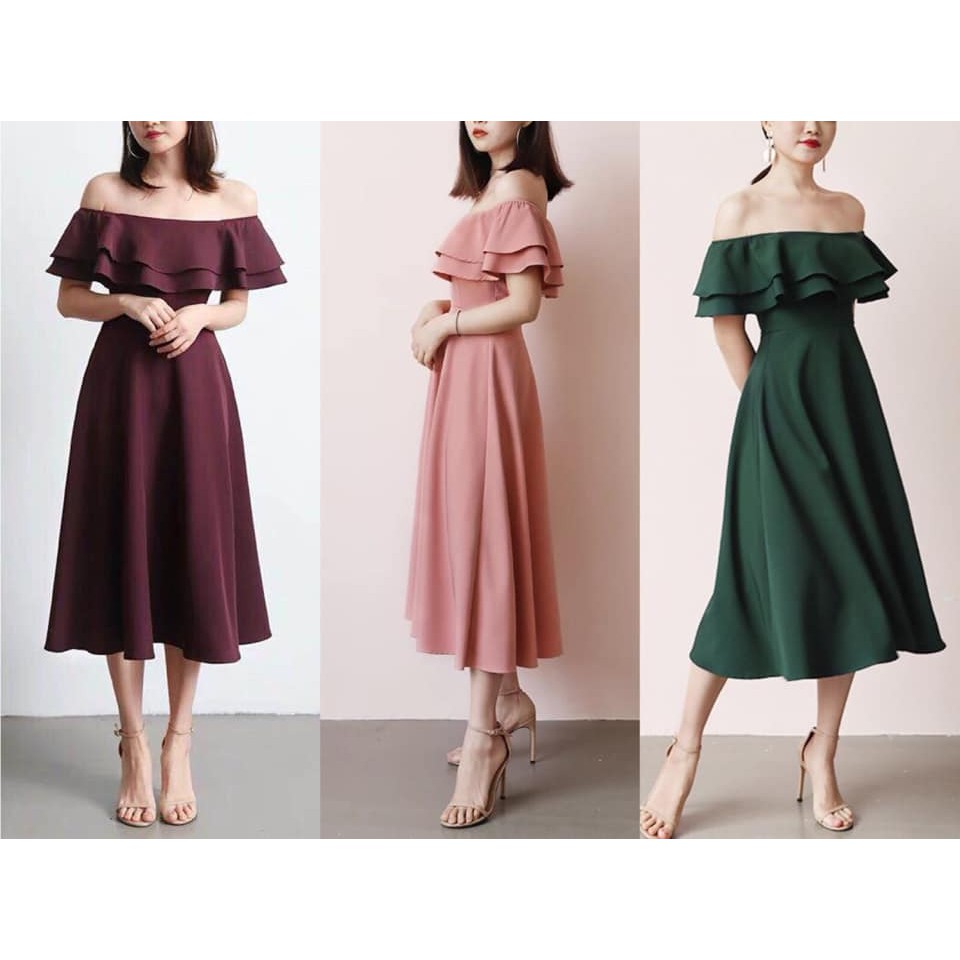 Off shoulder dress clearance shopee