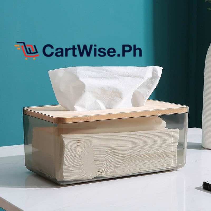 Minimalist Wood Tissue Box Transparent Tissue Holder Square Rectangle ...