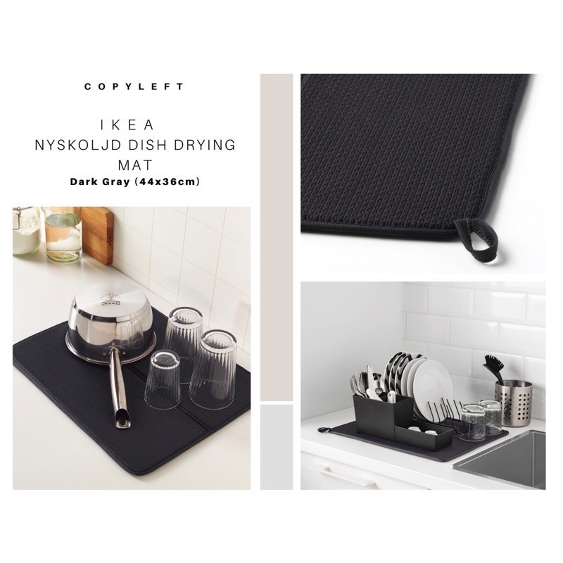 NYSKÖLJD Dish drying mat, dark gray - IKEA
