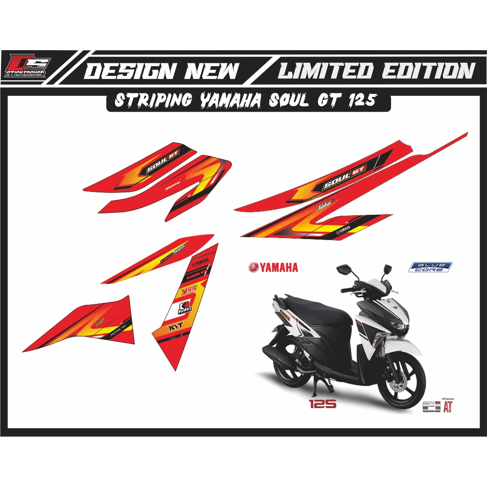 MERAH Striping Variation SOUL GT 125/STRIPING SEMI DECAL SOUL GT 125 ...