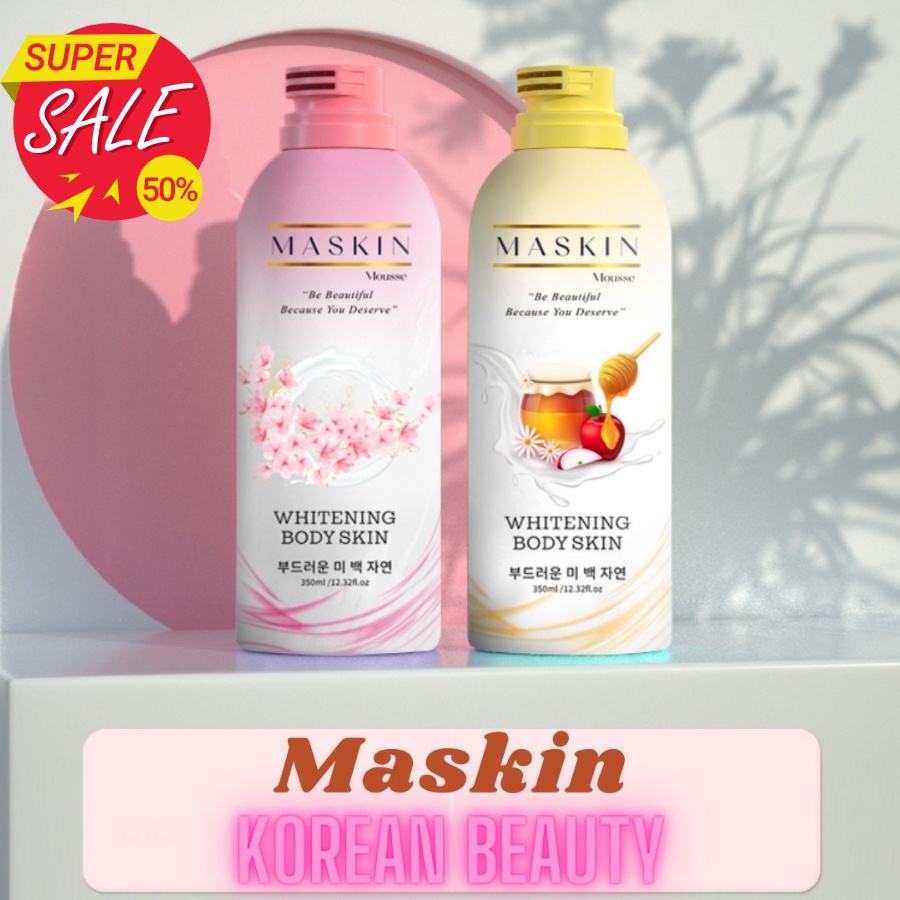 MASKIN Mousse Shower Gel Whitening Perfume Body Wash 350ml Shopee