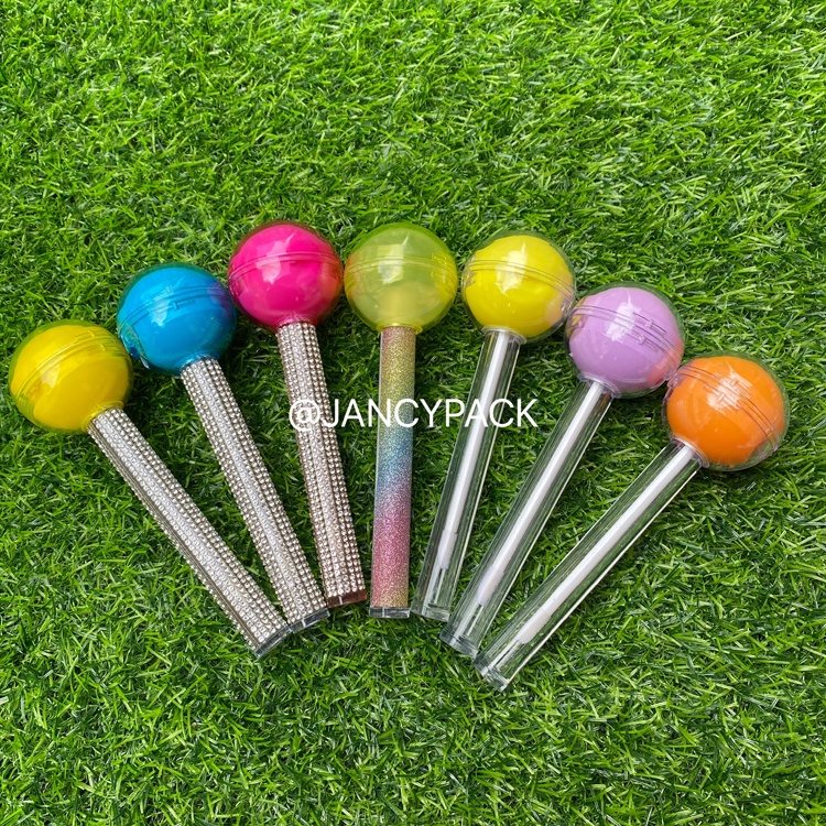JANCY PACK 2 in 1 transparent Lollipop Lip gloss tubes lip balm container cosmetic tubes lip