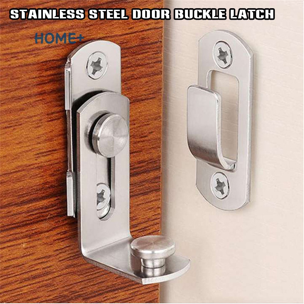Stainless Steel Door Buckle Latch 90 Degree Right Angle Sliding Door Chain Locks Durable Easy ...