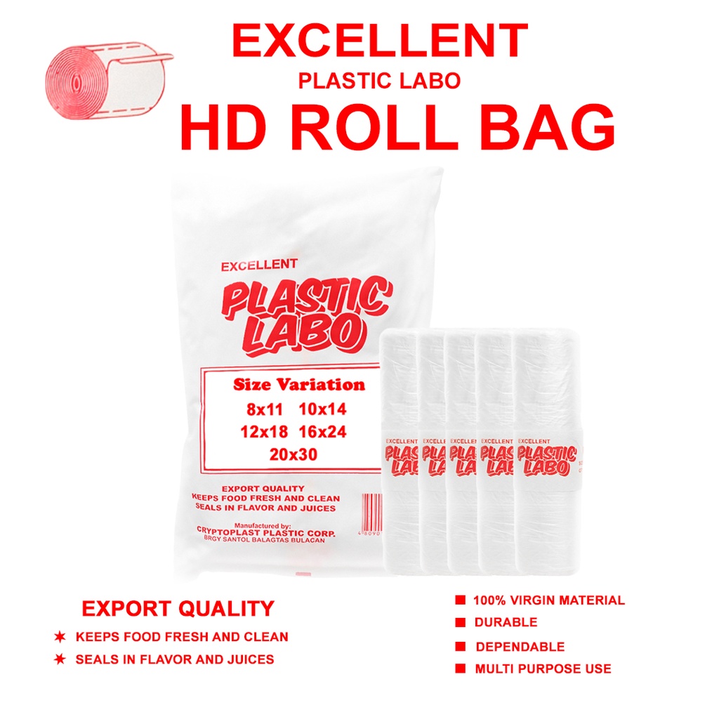 Excellent Plastic Labo HD Roll Bag (All Size) | Shopee Philippines