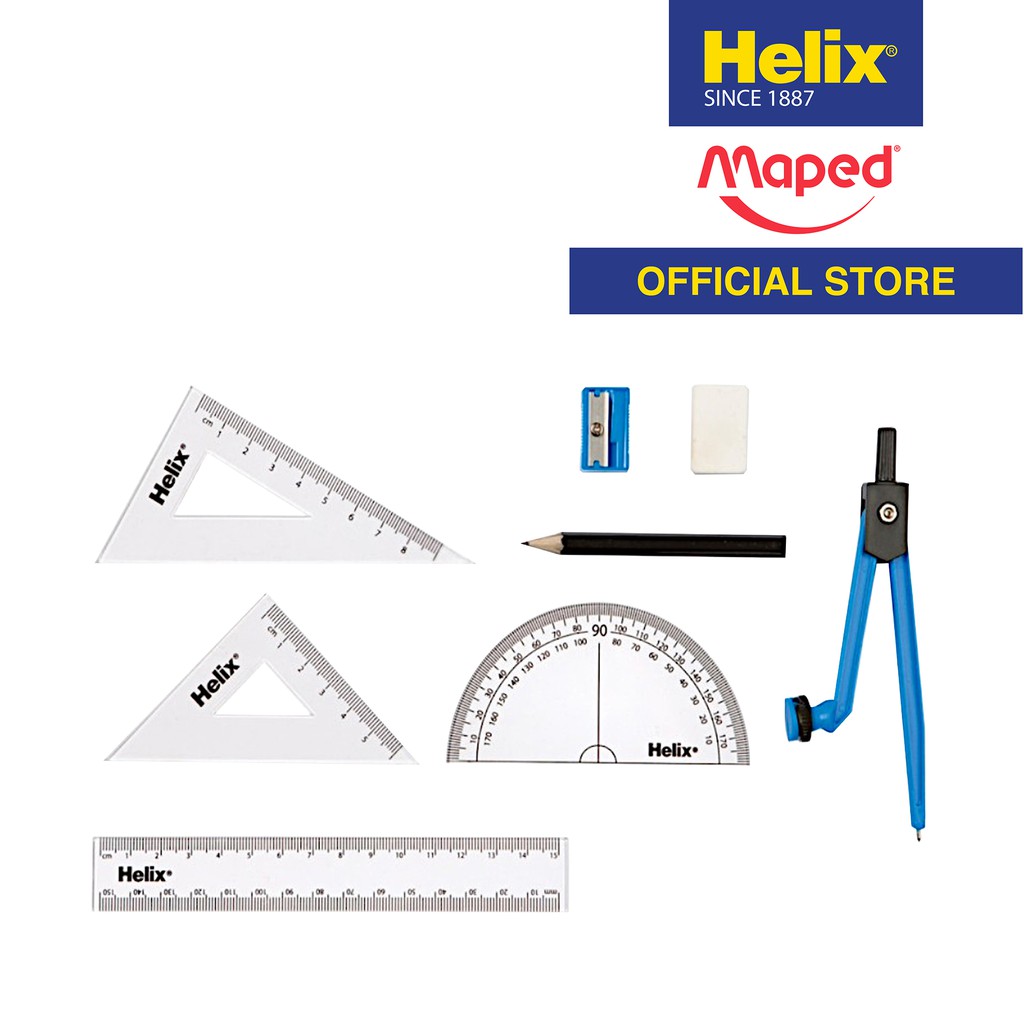 HELIX Compact Math School Compass 8-Piece Set (X31959 A54000) | Shopee ...