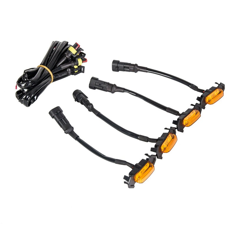 4 Luces LED De Rejilla Para Toyota Tacoma TRD PRO 2016-2023 Con Fusible Y Arnés Rejilla Frontal De Malla Raptor Luces Para Tacoma Carcasa Ambar Con - Foto 2