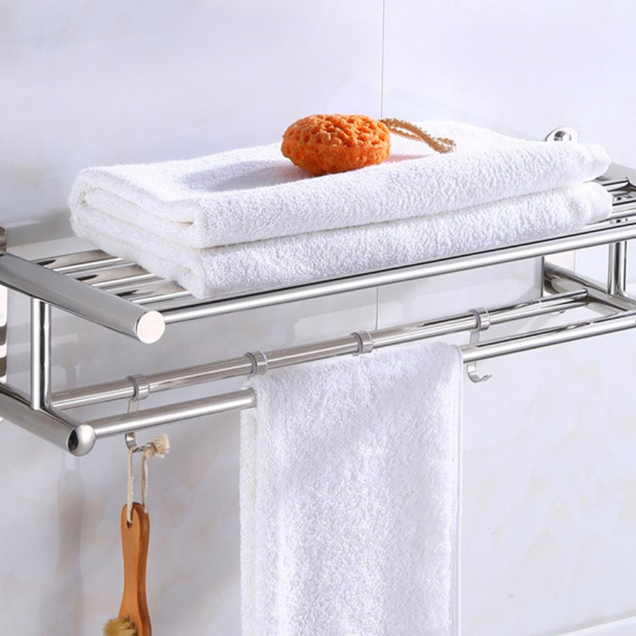 TMR Bathroom Towel Holder Wall mounted Towel Rack Wall Shelf