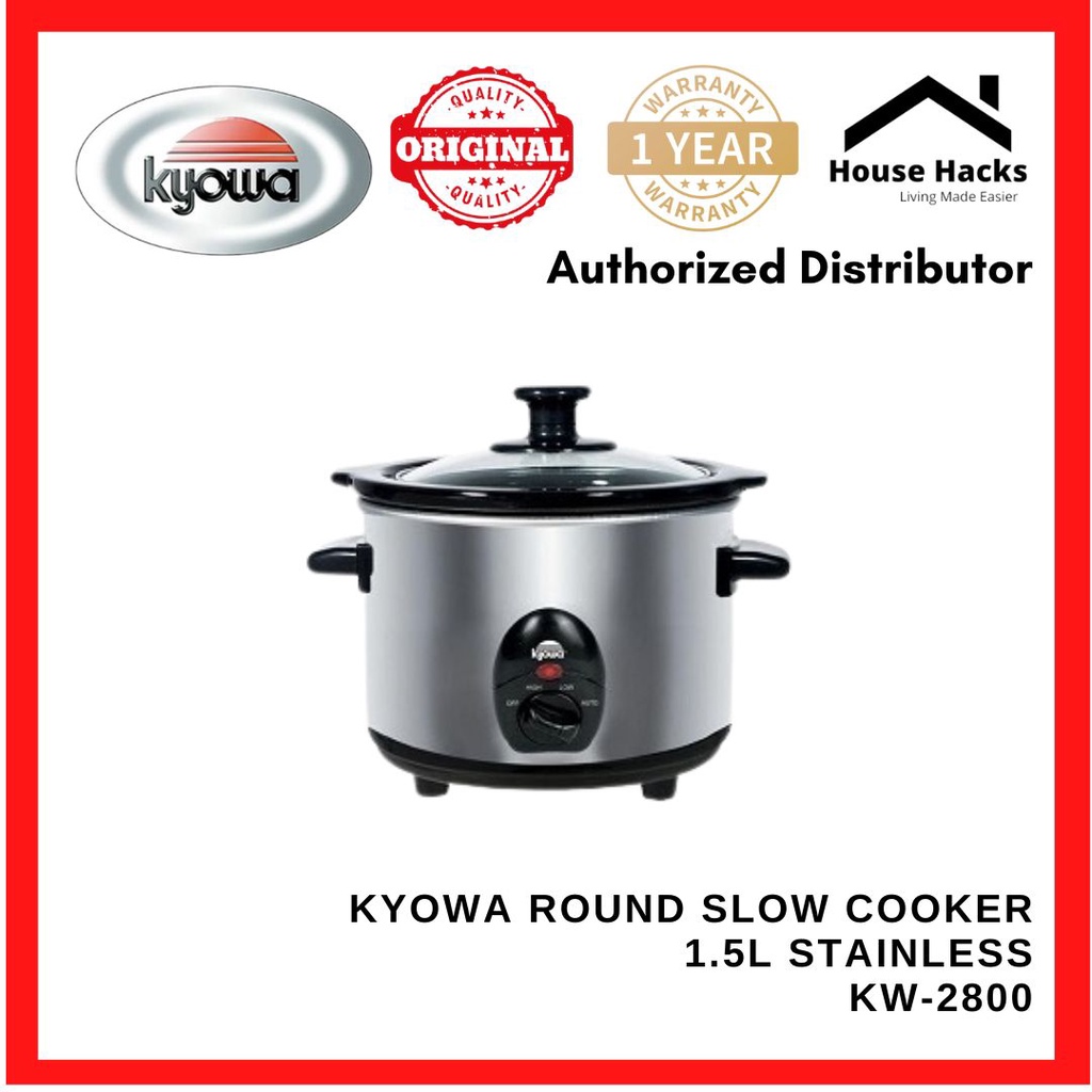 Kyowa Round Slow Cooker 1.5L Stainless KW2800 (House Hacks) Shopee