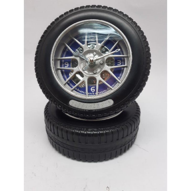 TIRE MODEL CLOCK DOUBLE WHEELS BLACK | Shopee Philippines