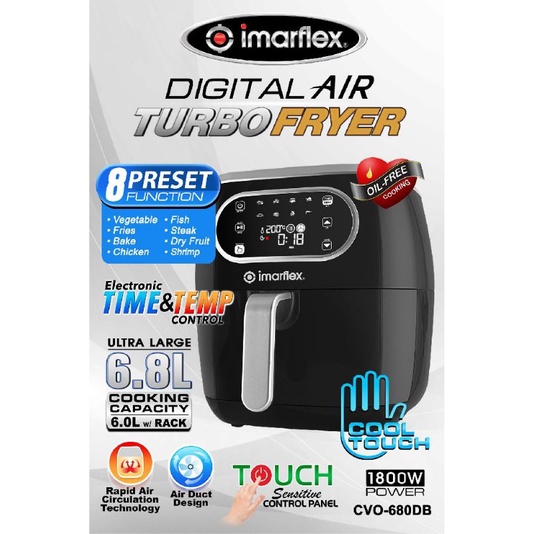 Imarflex Digital Turbo Air Fryer CVO680DB Shopee Philippines