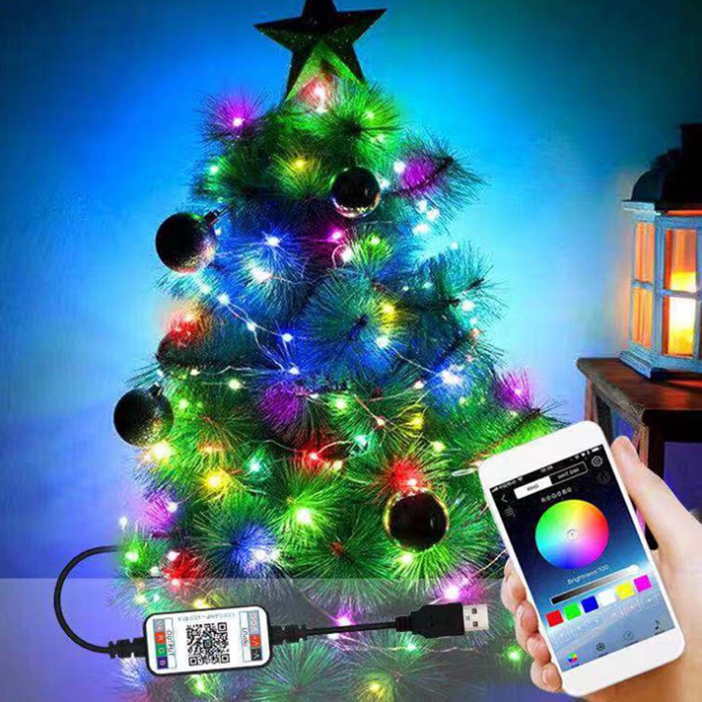 USB RGB LED Pixels String Christmas Lights 10m 20m Remote WS2812B
