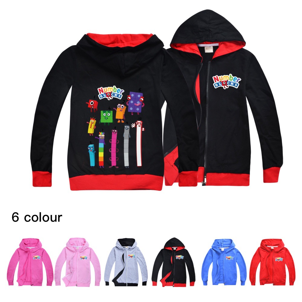 2022 Autumn New Number Blocks Hooded Jacket Sweater Game for Kids ...