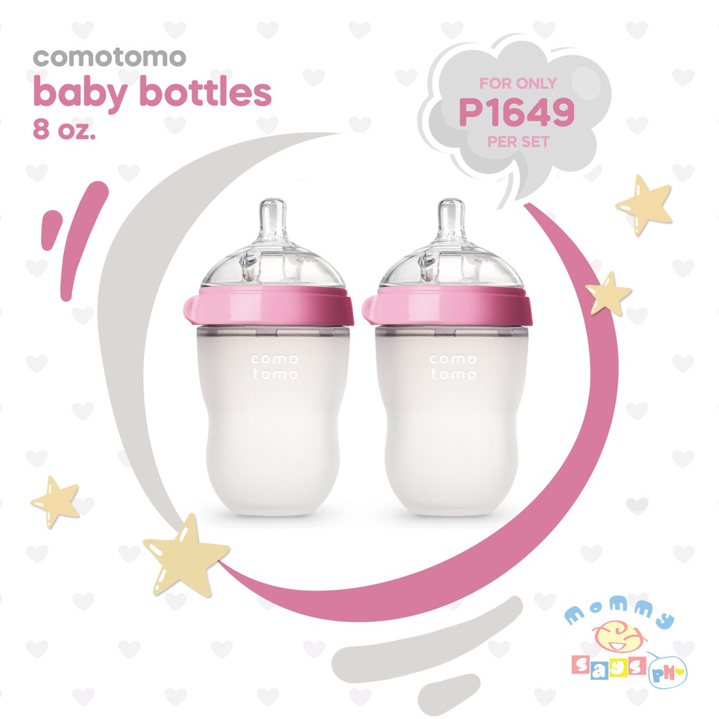Comotomo Baby Bottles Pink 8oz 2pcs Shopee Philippines