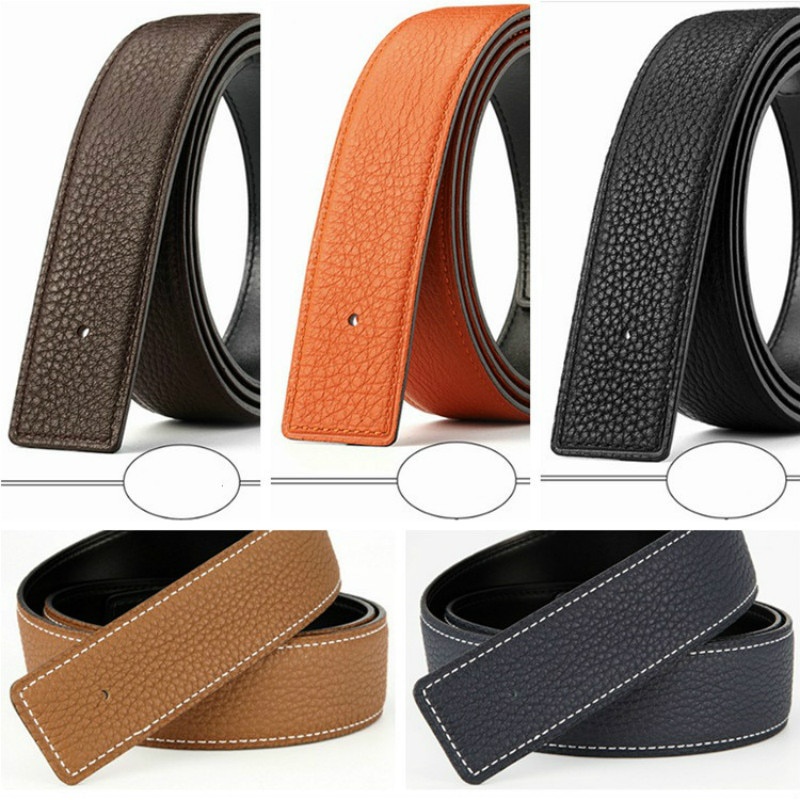 Embossed Leather Leather Belt Not Taping Head Smooth Buckle Body ...