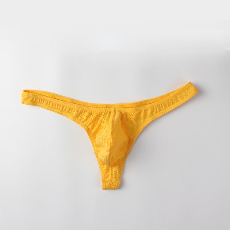 Men's Sexy Underwear Low Waist Nylon Ice Mesh Breathable Thongs Briefs ...