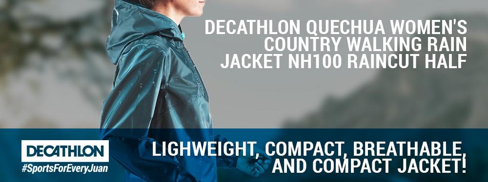 Decathlon Quechua Women's Country Walking Rain Jacket NH100 Raincut Half  Zip