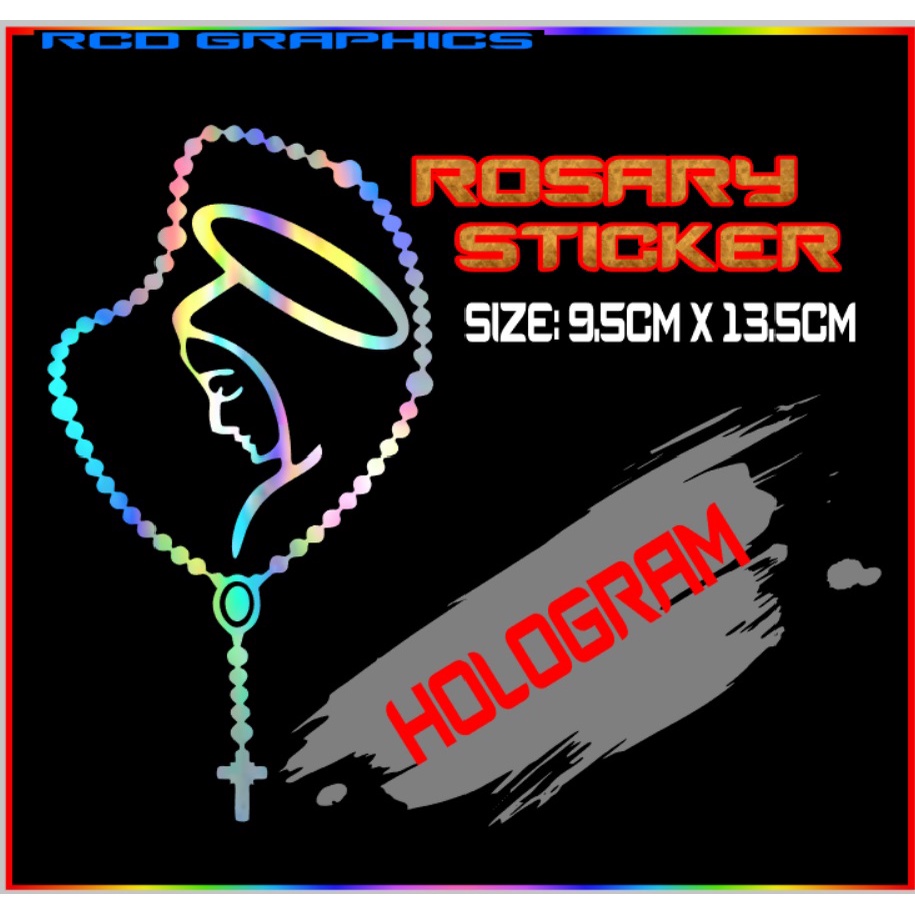 Rosary sticker / chrome gold silver / hologram | Shopee Philippines