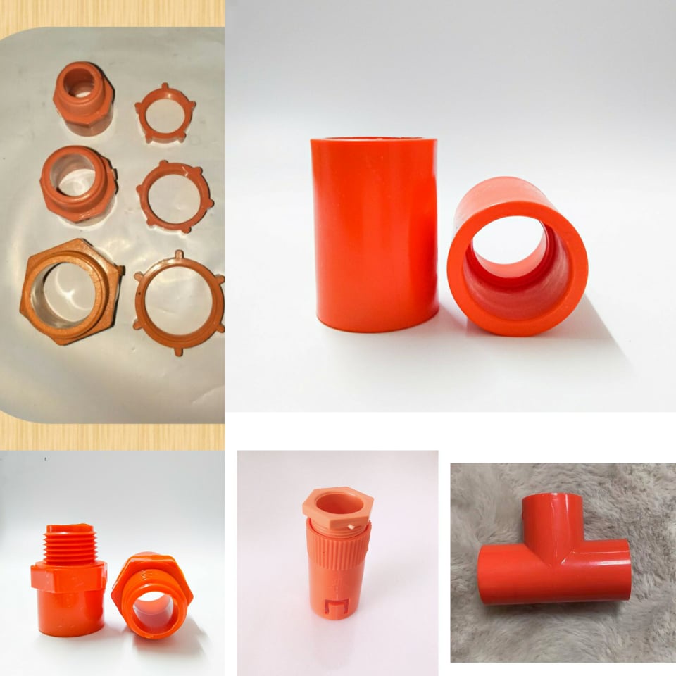 Pvc Orange Pipe Electrical Fittings Coupling Male Adaptor Lock Nut Flexible Connector