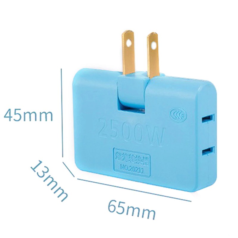 Universal 2 Pin AC Power Travel Adapter 2500W extension Converter 1-Way ...