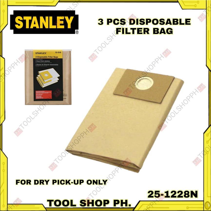 Stanley 251228N Fits 3 4 Gallon Disposable Filter Bag For Vacuum