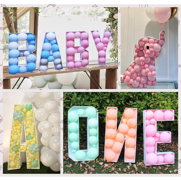 78/100cm Big Letter Frame Stand Balloon Filling Box DIY Baby Shower ...