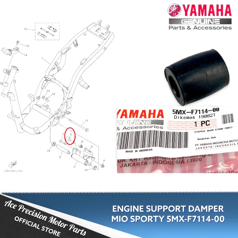 ENGINE SUPPORT DAMPER MIO SPORTY 5MXF711400 YAMAHA GENUINE Shopee Philippines