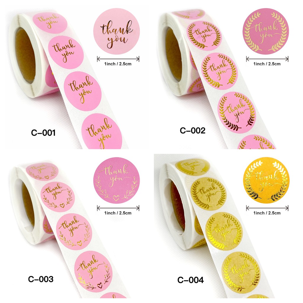 500pcs/roll DIY Handmade Thank You Stickers Wedding Package Seal Labels ...