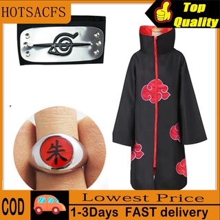 Naruto Cosplay Costume Akatsuki Cloak Uchiha Itachi Sharingan