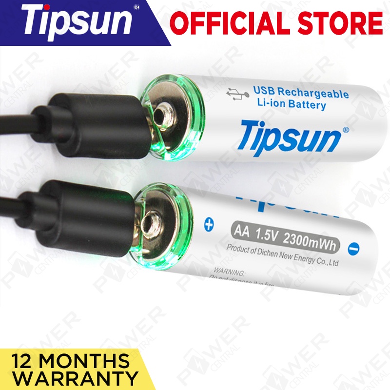 2 pcs Tipsun AA AAA 1800mAh/500mAh 1.5V Rechargeable Batteries Micro ...