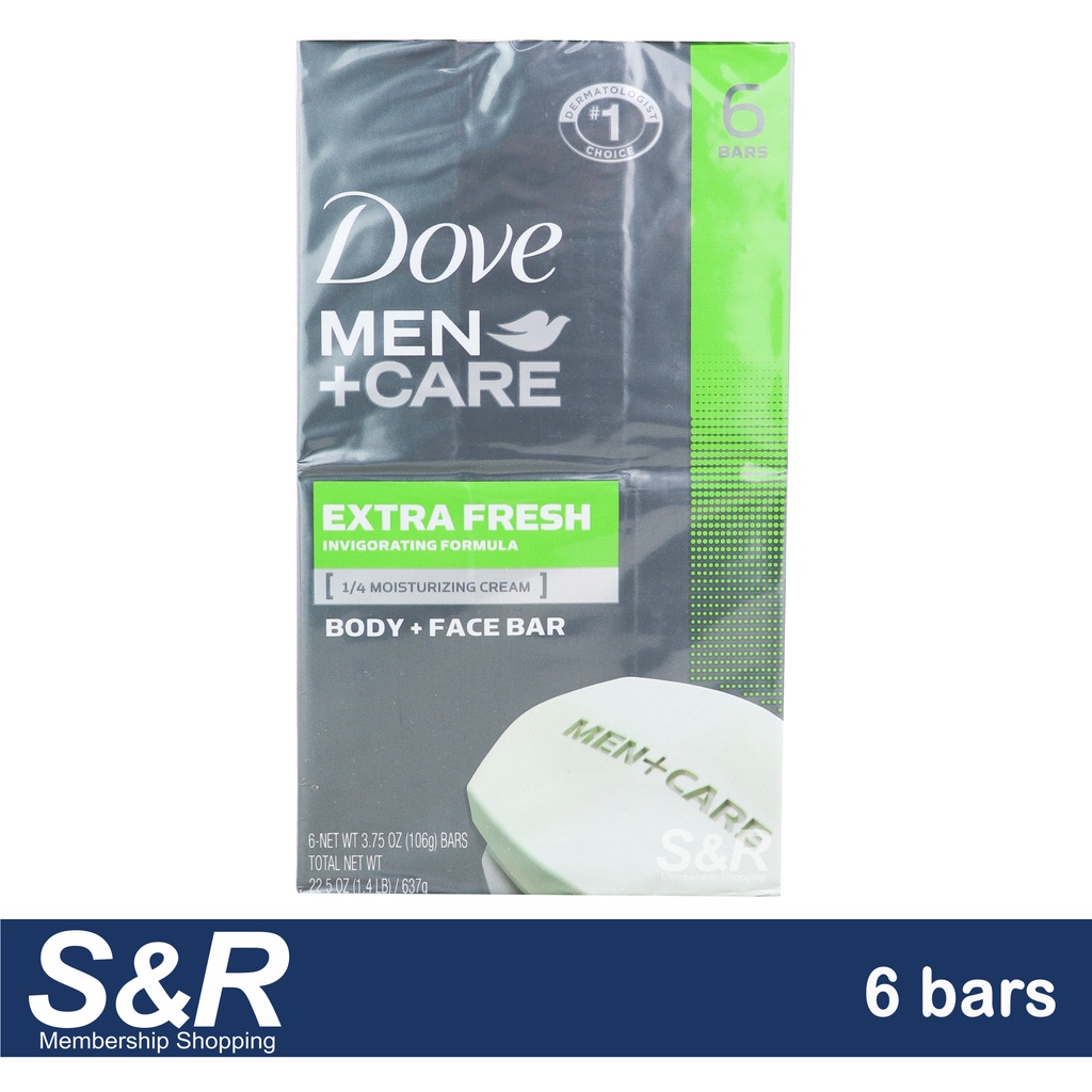 Dove Men Care Extra Fresh Body Face Bar Soap 106g X 6pcs Shopee