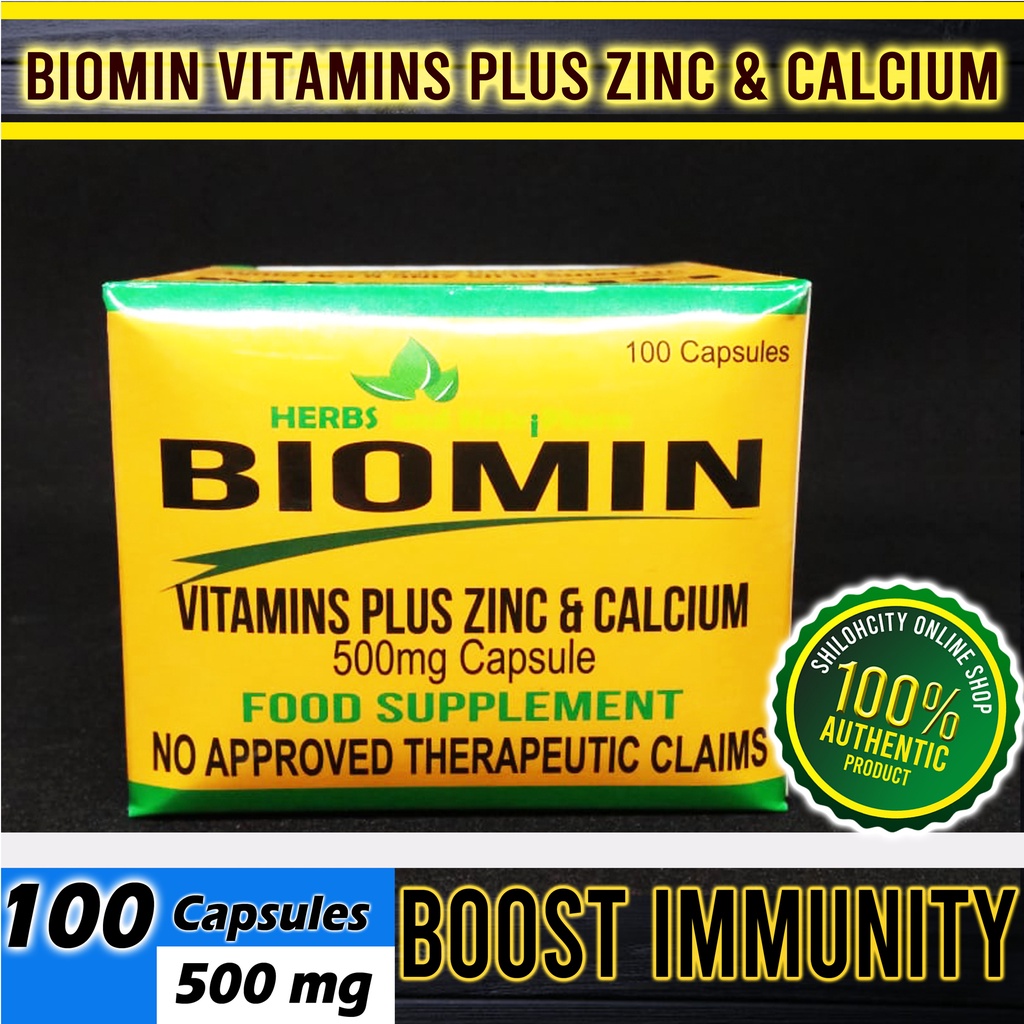 BIOMIN (Multivitamins + Zinc + Calcium I 100 capsules) Shopee Philippines