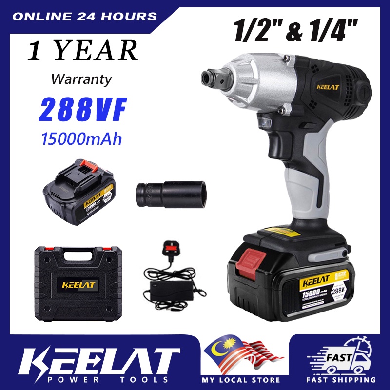 KEELAT 1/2 Inch Cordless Impact Wrench Electric Impact Wrench Drill