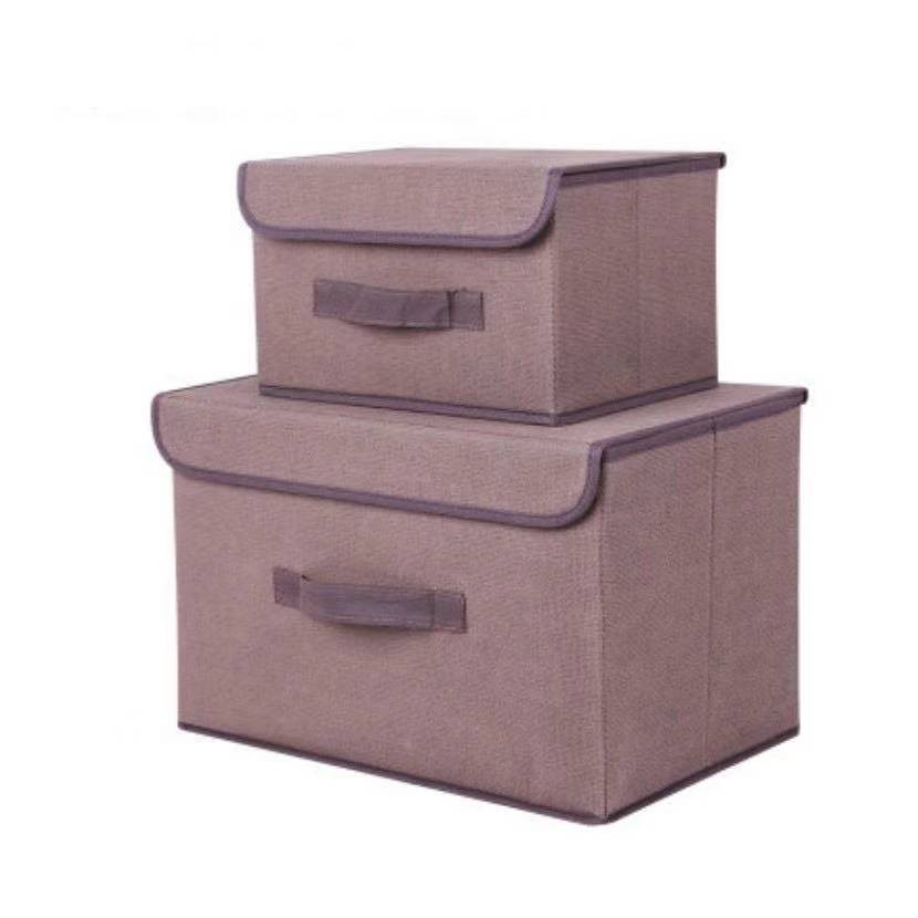 2in1 Plain Color Foldable Storage Box Organizer With Cover set | Shopee ...