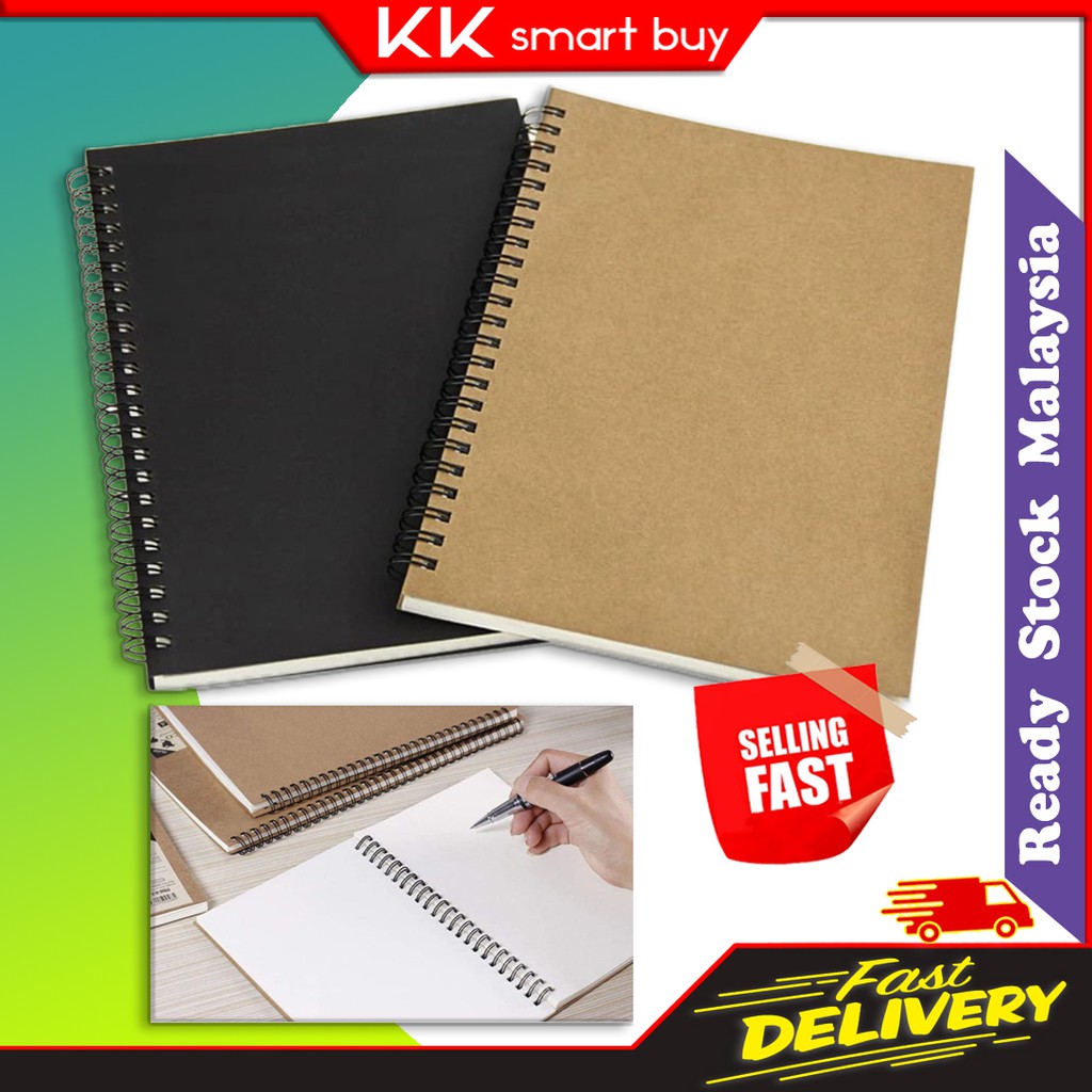 A5 Sketch book Artist Paper Blank White Drawing doodle art Hard Cover ...