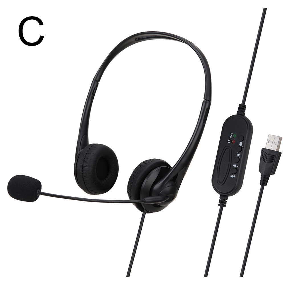 USB plug Wired headphone Noise Canceling Wired Universal Headphones  Microphone USB Headset with Mic for PC/Laptop/Computer