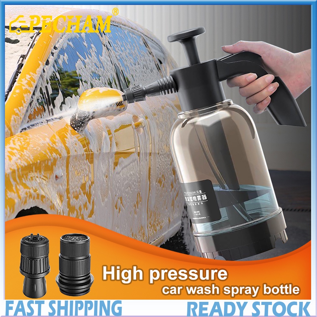 PECHAM Car Wash Foam Spray Bottle High Pressure Gun Manual Air Water