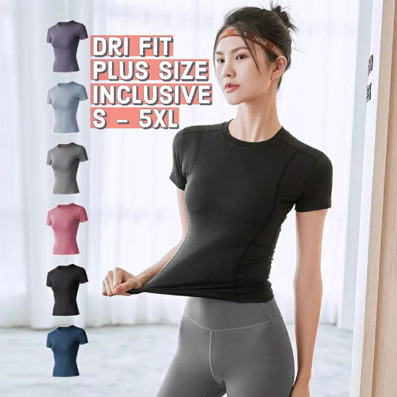 Women Compression Shirt Stretchy Short Sleeve Tight Fitting