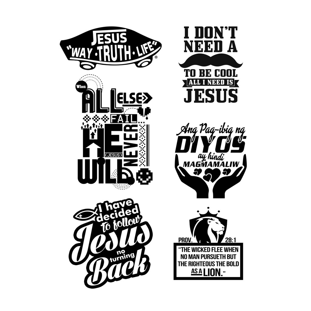 6pcs Bible Verse Transparent Vinyl Waterproof Stickers | Shopee Philippines