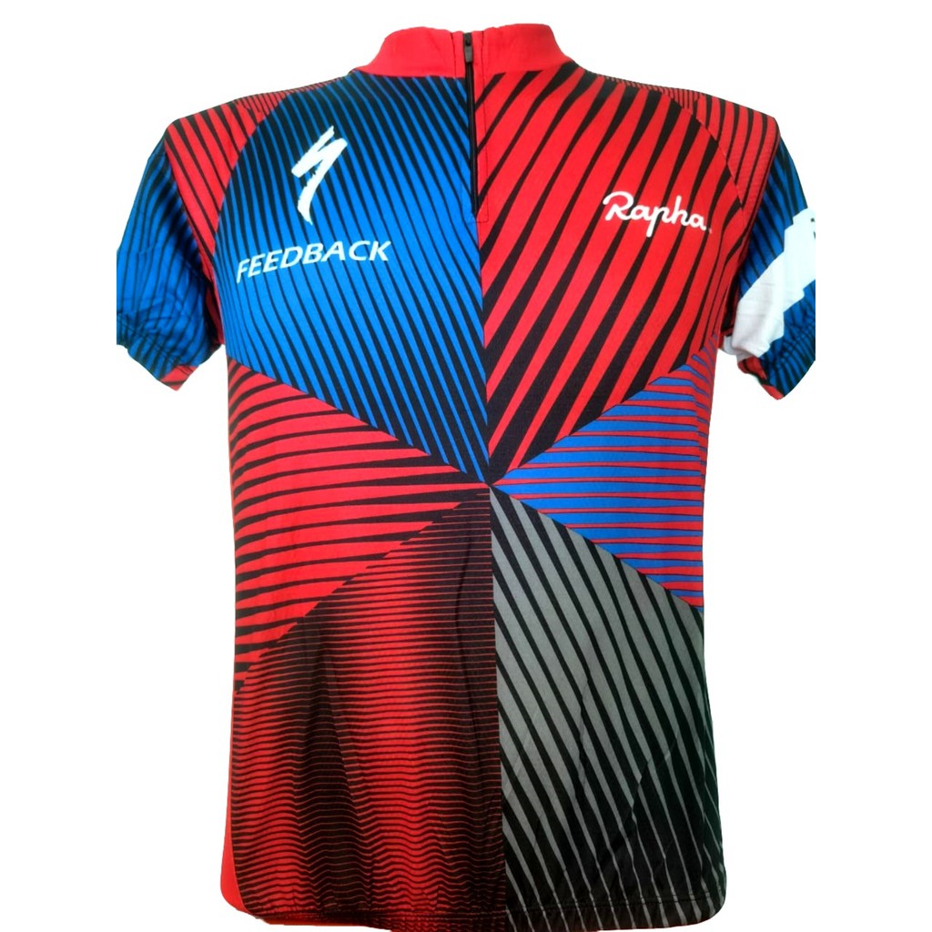 RAPHA Cycling Jersey Bike Jersey Short Sleeve with Half Zipper & Back