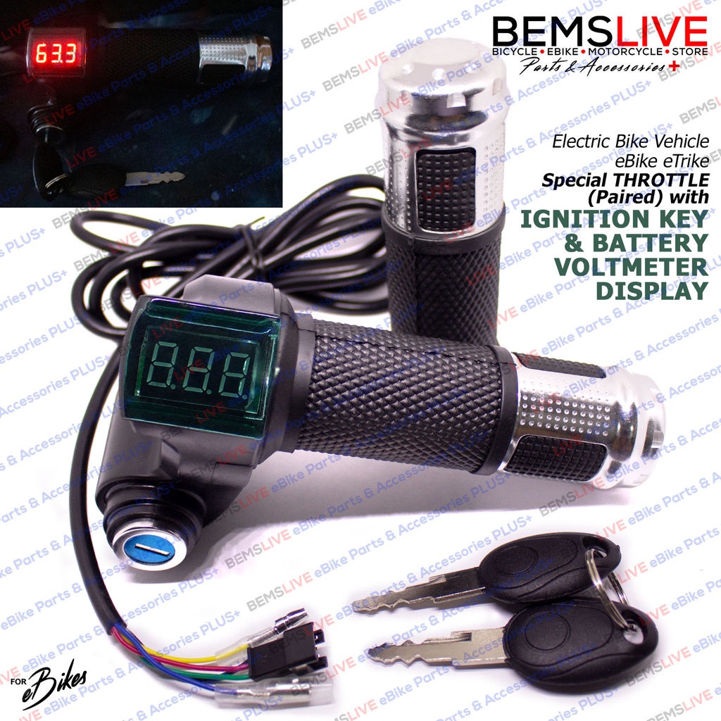 Advanced Throttle with IGNITION KEY & BATTERY VOLTMETER Voltage LED