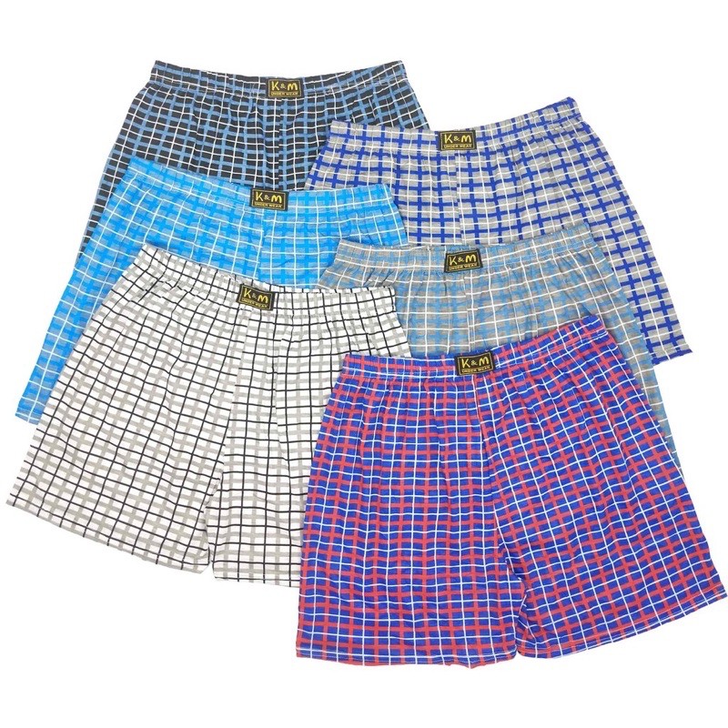 COD Cotton Boxer Shorts Grid Design Kasya 30-34in | Shopee Philippines