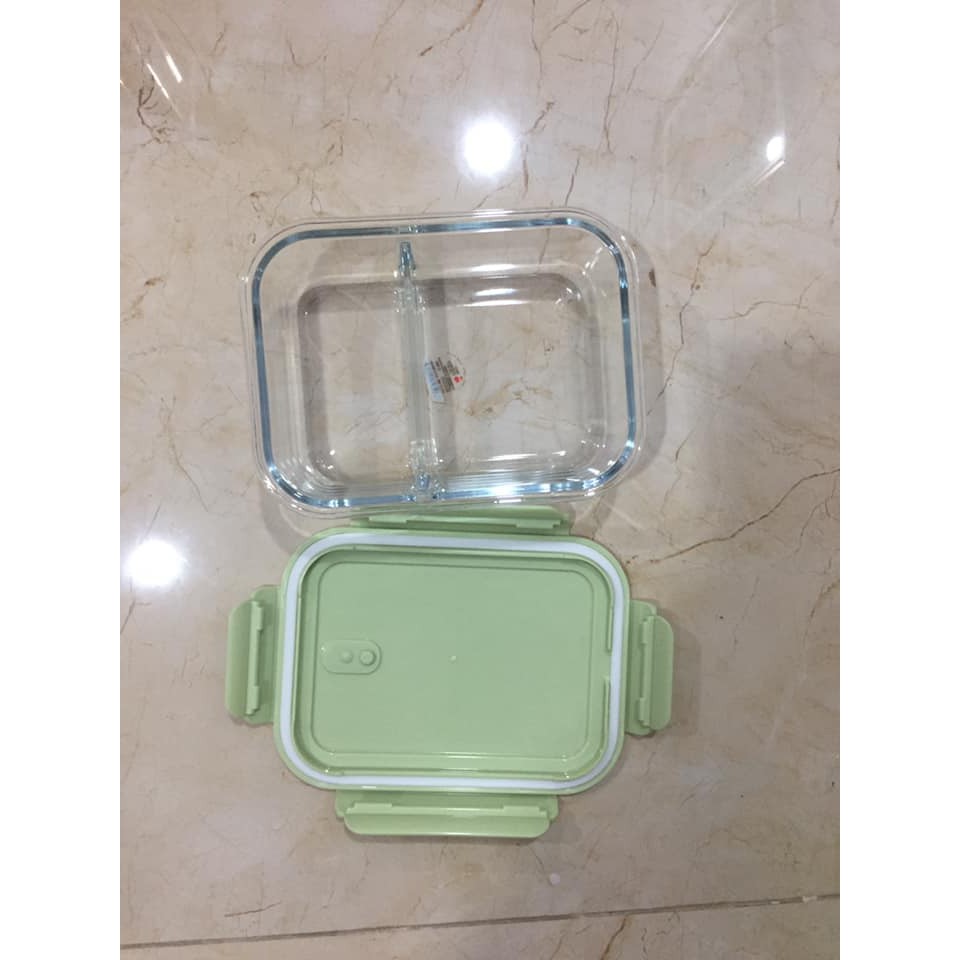 2-compartment glass box, 1000ml 2-compartment rectangular glass box ...