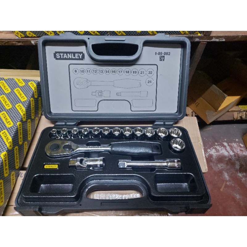 Stanley Metric Socket Wrench Set 1/2" dr. (16pcs/set) 89092 Shopee