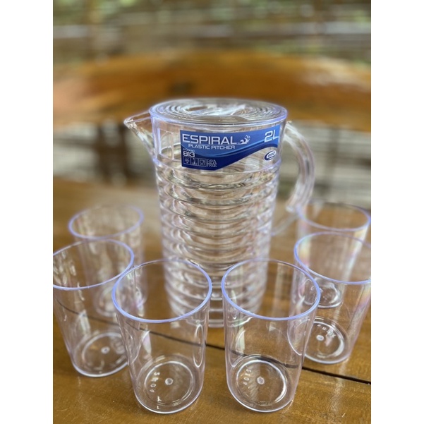 Espiral Pitcher with 6 acrylic glass | Shopee Philippines